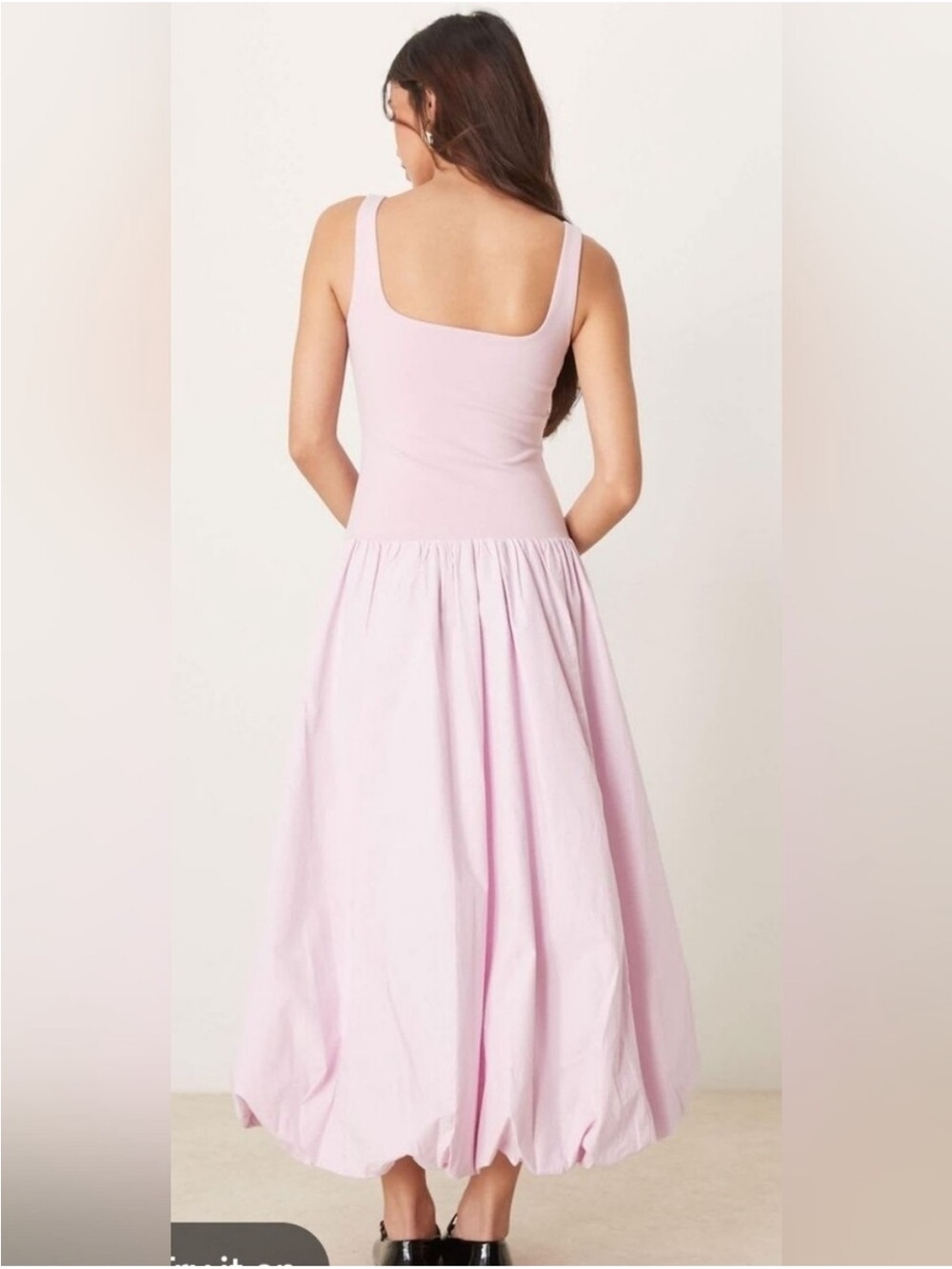 Abercrombie & Fitch Pink Bubble Hem Midi Dress - Picture 2 of 10